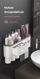 MaadZmec Tech Wall-mounted Toothbrush Holder With 2 Toothpaste Dispenser