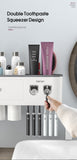 MaadZmec Tech Wall-mounted Toothbrush Holder With 2 Toothpaste Dispenser