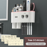 MaadZmec Tech Wall-mounted Toothbrush Holder With 2 Toothpaste Dispenser