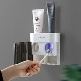 MaadZmec Tech Wall-mounted Toothbrush Holder With 2 Toothpaste Dispenser