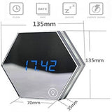 MaadZmec Tech Multi-function Hexagonal Mirror Digital Alarm Clock