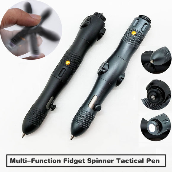 MaadZmec Tech 2019 New Multi-function Self Defense Tactical Pen Fidget Spinner Emergency Glass Breaker